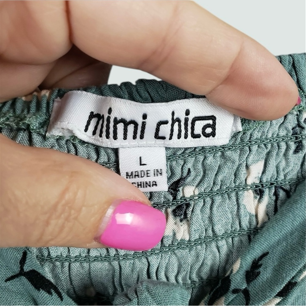 Mimi Chica Sage Green Floral Mini Dress - Picture 6 of 12